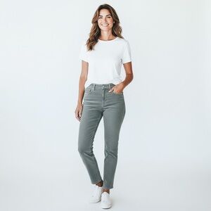 NYDJ Light Gray Corduroy Legging - Soft Ribbed Texture